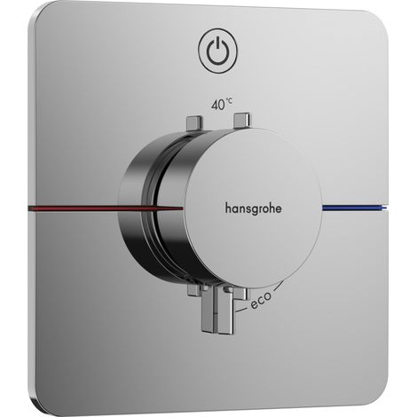 Mitigeur thermostatique, Robinet encastré avec arrêt de sécurité à 40°C, Thermostat 1 sortie, Chromé (1/5)