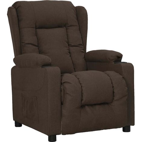 Fauteuil inclinable-Chaise de relaxation-Fauteuil Relax Marron foncé Tissu 871139 (1/5)