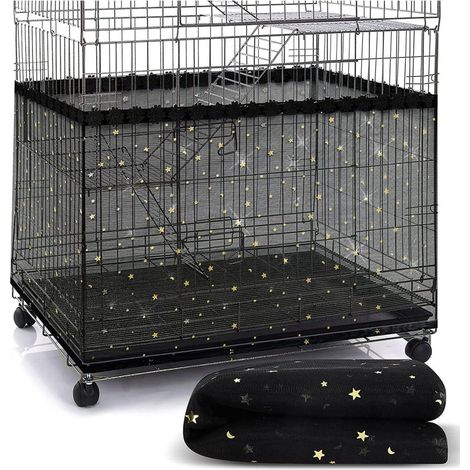 Housse de cage à oiseaux ajustable XL récupérateur de graines avec cordon de serrage pour volière maison accessoire oiseaux (1/5)