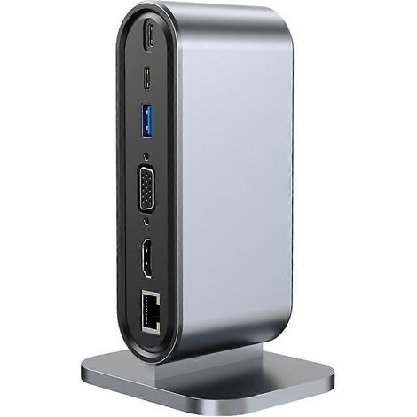 Schneller USB-3.0-Hub mit USB-C-Anschluss, Dockingstation, 12-in-1-Adapter, HDMI-kompatibel, PD, RJ45 (1/5)