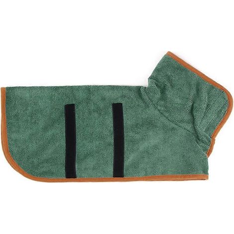 Kitten Mikrofaser-Bademantel für Hunde (Unisex), tragbares Strandtuch für Welpen, Grün XXL, saugfähige Hundekleidung, wasserdichtes Pflegeaccessoire