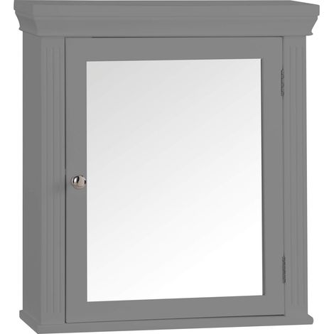 Armoire de Toilette Murale Salle de Bain Bois avec Miroir Gris Stratford EHF-6544G (1/5)