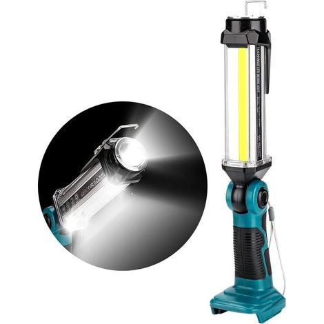 Lampe de travail LED extérieure sans fil portable avec port USB Lampe de poche Hipoke 2000LM compatible avec les batteries au lithium MaKita 18V 20V BL1860 BL1850 BL1840 (1/5)