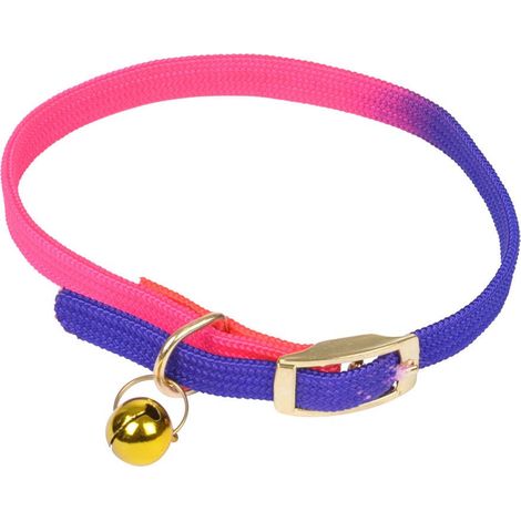 Katzenhalsband mit Glocke, Neon, 30 cm, grün-gelb