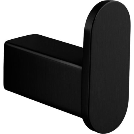 BALNEO - crochet porte-serviettes en acier inox noir - crochet de salle de bain QARX inoxydable - patère murale pour salle de bain (1/2)