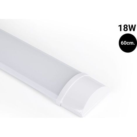 Luminaire LED linéaire 18W 60cm – Blanc neutre 4000K – IP20 pour installation plafond et mur – Éclairage efficace pour bureaux et supermarchés