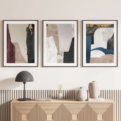 Lot de 3 Affiches / Posters Triptyque - Design - 3 Affiches - 70x100 cm (Cadres non fournis) - Photo pleine page (1/5)