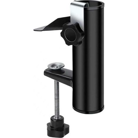 Support de parasol pour balustrade de balcon carré Taille de poteau 19-38 mm Porte-parapluie en acier Hauteur 15,5 cm Noir (1/5)