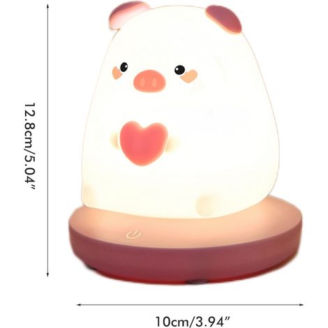 Veilleuse mignonne pour enfants, portable et rechargeable, avec 3 modes d'éclairage LED et lampe de chevet en silicone. Cadeau idéal pour les filles et les garçons. (1/5)
