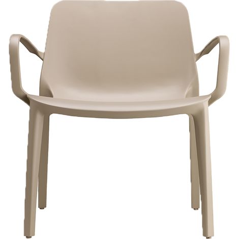 Sedia poltrona Lounge GINEVRA S-C-A-B  Interno ed Esterno con braccioli tortora Impilabile in Tecnopolimero Rinforzato con Fibra di Vetro Made in Italy (1/5)