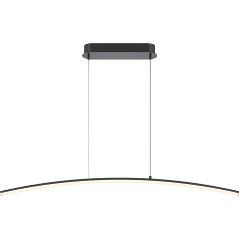 Maytoni Curve Plafonnier suspendu de bar moderne à intensité variable, noir, 800 lm, abat-jour blanc