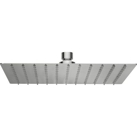 BALNEO Pomme de douche pluie argent brossé carrée Acier inoxydable  Pommeau de douche 25 cm CASCADE (1/2)