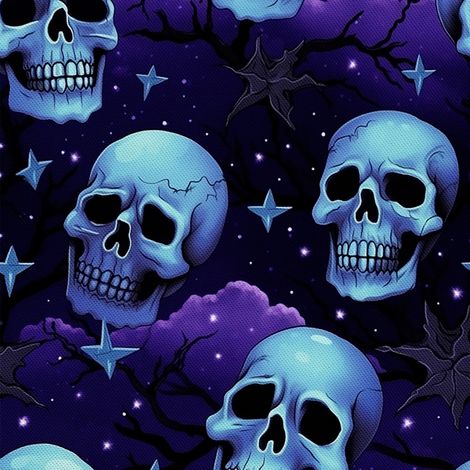 Tela Oxford decorativa para exteriores - Motivo de calavera I DX4971 (1/5)