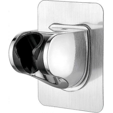 LAN Support de douche sans perçage avec adhésif 3M - Support universel pour pommeau de douche, réglable (45°), support mural pour douchette, charge jusqu'à 18 kg, pour salle de bain (1/5)