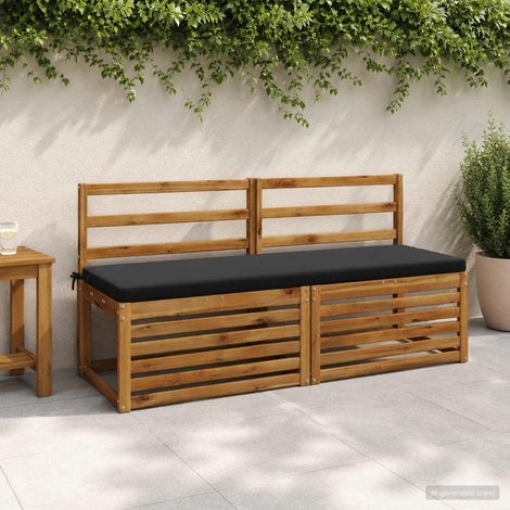vidaXL Cojín de banco SOEST 100% Poliéster Negro 140 x 50 x 5 cm (1/5)