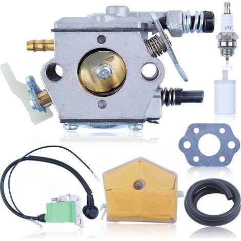 Kit de filtro de aire para carburador AUMEL para Husqvarna 51, 55 y 50 con bujía, manguera de combustible, filtro de combustible, bobina de encendido y junta 503281504 (1/5)