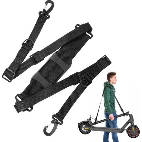 Correa universal para patinete eléctrico, ajustable y portátil, para Xiaomi M365 y bicicletas plegables (negra). (1/5)