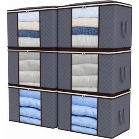 Caja De Almacenamiento - Tela Gruesa Transpirable - Para Edredones Manteles Y Ropa De Cama - 6 Unidades (1/5)