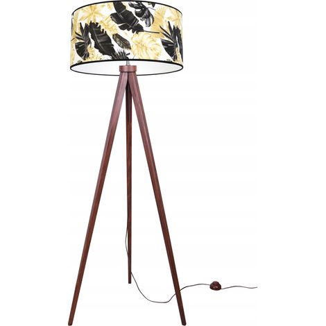 LAMPADA DA TERRA CON PARALUME TREPPIEDE FIORI DORATI A LED (1/5)