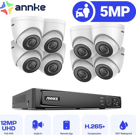ANNKE H500 PoE Torretta Kit Videosorveglianza 6MP NVR 8X 5MP IP Camere Sistema di Telecamera Esterno, EXIR 2.0 Visione Notturna, IP67 Resistente alle Intemperie (1/5)