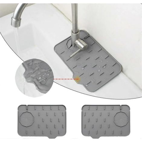 Confezione da 2 tappetini in silicone per lavello, mini paraspruzzi per lavello (1/3)