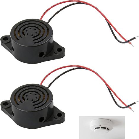 2 Pièces Buzzer 12V, Buzzer Piézo Électronique Puissant Alarme Sonore Continue 100 dB Étanche 3-24V Alerte de Sécurité pour Voiture Moto Système de Feu de Phares Oubliés et Applications Extérieures (1/5)