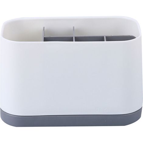 Porte-brosses à dents avec étagère, organisateur de salle de bain, gris (1/5)