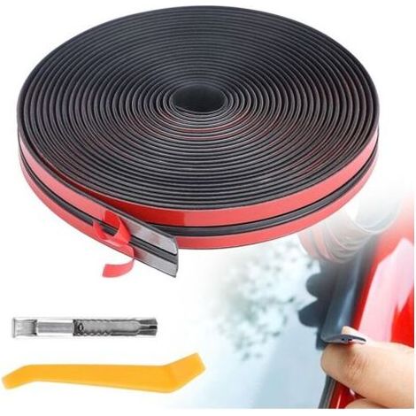 Junta de goma adhesiva para parabrisas de 6 m, 19 mm de ancho, tira de sellado autoadhesiva universal en forma de T para techos solares de automóviles, color negro. (1/5)