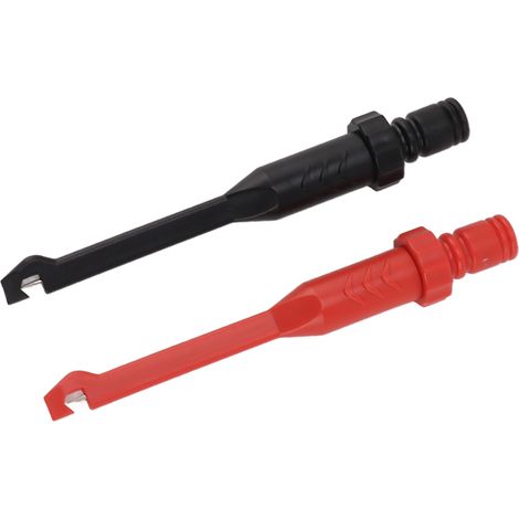 Lot de 2 Sondes de Piquage de Fil avec Douilles Banane Femelles 4mm pour Détection de Circuit Automobile, Rouge et Noir, Test de Tension Électrique (1/5)