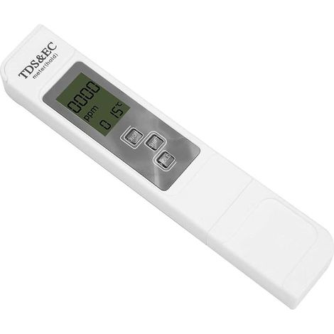 Testeur D'eau Multifonction 3 en 1, Température Numérique TDS EC, Testeur de Qualité de L'eau Portable avec Grand écran LCD, Précision de ± 2 %, Plage de Mesure 0-9990 Ppm/0-9990 Us/cm/0 °C 80 °C (1/5)