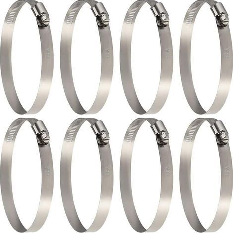 abrazaderas ajustables de acero inoxidable para mangueras, de 91 a 114 mm, tamaños surtidos para asegurar mangueras flexibles y mangueras. (1/4)