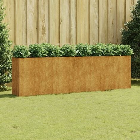 Fioriera Rialzata da Giardino,Flowerpot,Fioriera Da Esterno 280x40x80 cm in Acciaio Corten CNWI142061 BonneVie (1/5)