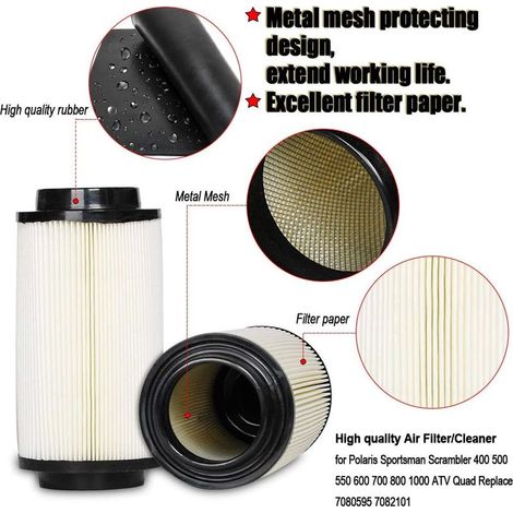 Air Filter/Cleaner with Fuel Filter Ignition Pump Kit Tune Up Compatible with Polaris Sportsman 400 500 550 600 700 ATV Quad Compatible with 7080595 7082101 2530009 2520227 (1/4)
