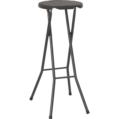 Maison Exclusive - Sgabelli da Bar Pieghevoli 2 pz HDPE e Acciaio Marroni Rattan (1/5)