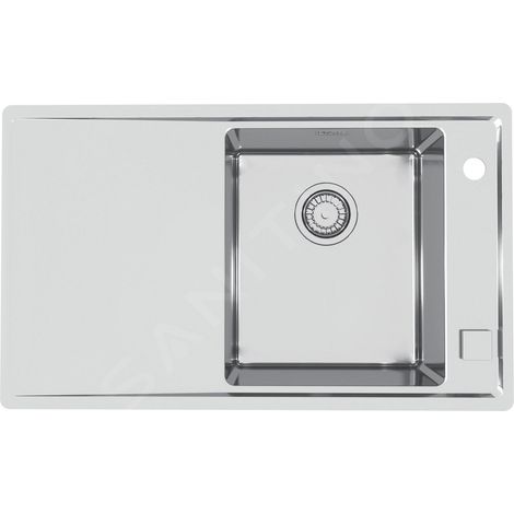 Alveus Stricto - Évier 790x472 mm, avec commande du vidage, bac à droite, inox 1124361 (1/3)
