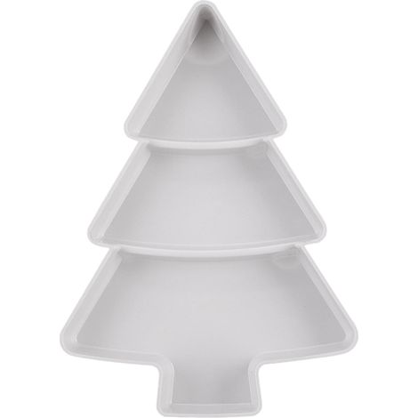 Plateau Pour Fruits Séchés - Plateau Pour Bonbons Et En-Cas - Forme D'Arbre De Noël - 26 x 18,5 cm - En Plastique Alimentaire - 1 Pièce