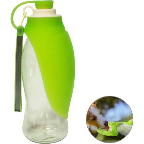 botella de agua para perros y gatos, silicona de grado alimenticio sin BPA, sistema antifugas, mosquetón de acero, para viajes y senderismo. (1/5)