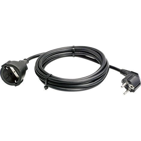 AS Schwabe 50512 Strom Verlängerungskabel Schwarz 5.00 m H05VV-F 3G 1,5 mm²