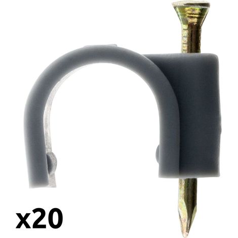 Lot de 20 crochets fixation Ø16mm - Gris - Zenitech