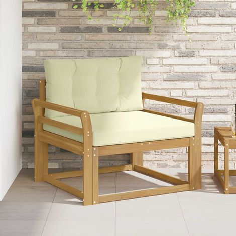 vidaXL Sofá intermedio de exterior Poliéster Blanco (1/5)