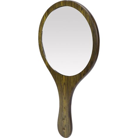 Miroir à main vintage rétro, miroir de coiffure portable avec manche en bois pour salon de coiffure, barbier, coiffeur, couleur verte (1/5)