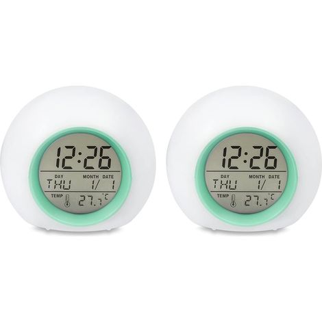 2X RéVeil pour Enfants - Horloge Numérique À Lumière ÉVeiller (1/5)
