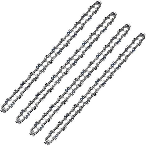 Chaîne de tronçonneuse 52 Maillons, Pas de 3/8" LP, Jauge 050" (1,3mm) Faible Rebond (Low-Kickback), Lot de 4 Chaînes de Tronçonneuse 52 Entraineurs pour Guide-Chaîne de 14" (35 cm) (1/5)