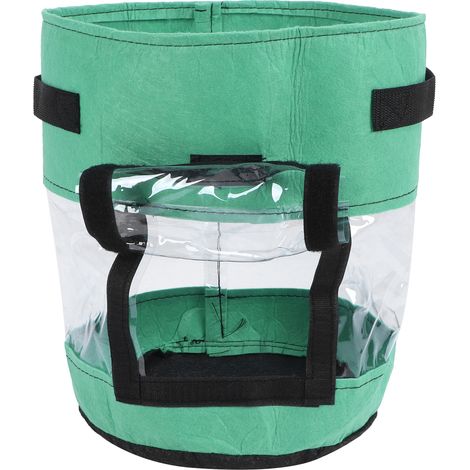 Sac de culture pour pommes de terre 30x35cm avec fenêtre transparente et toile occultante, 26L - Accessoire jardin pratique et durable.