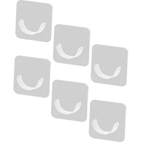 Lot de 6 supports adhésifs en ABS – transparents, sans perçage, pour murs lisses (1/4)