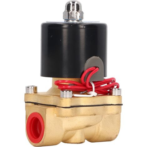 2-Wege-Magnetventil aus Messing, 1/2 Zoll, normalerweise geschlossen, für Wasser, Luft, Gas und Heizöl, AC 220 V (1/5)