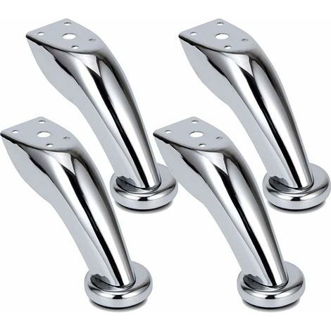 Pieds De Meuble En Acier Inoxydable - 12 Cm - Pour Canapé Fauteuil Table Buffet - Lot De 4 (1/5)