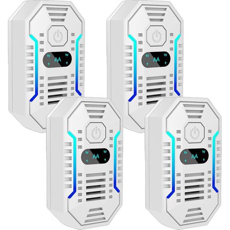 Répulsif Ultrason Anti Rongeurs Insectes, 4 Pack Ultrason Souris et Rats & Intérieur Répulsif Électronique Insectes, Ultrason Anti Moustique pour (1/5)