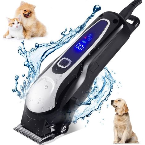 Tosatrice professionale per cani, tosatrice elettrica senza fili per cani con pelo lungo e folto, tosatrice professionale per cani e gatti, kit per la toelettatura degli animali domestici, lama affila (1/5)