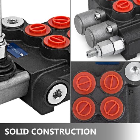 Valve de Contrôle Directionnelle Hydraulique, 11 gpm 2 Bobines Soupape de Décharge Hydraulique, Cylindre à Double Effet Valve Direc… (1/5)